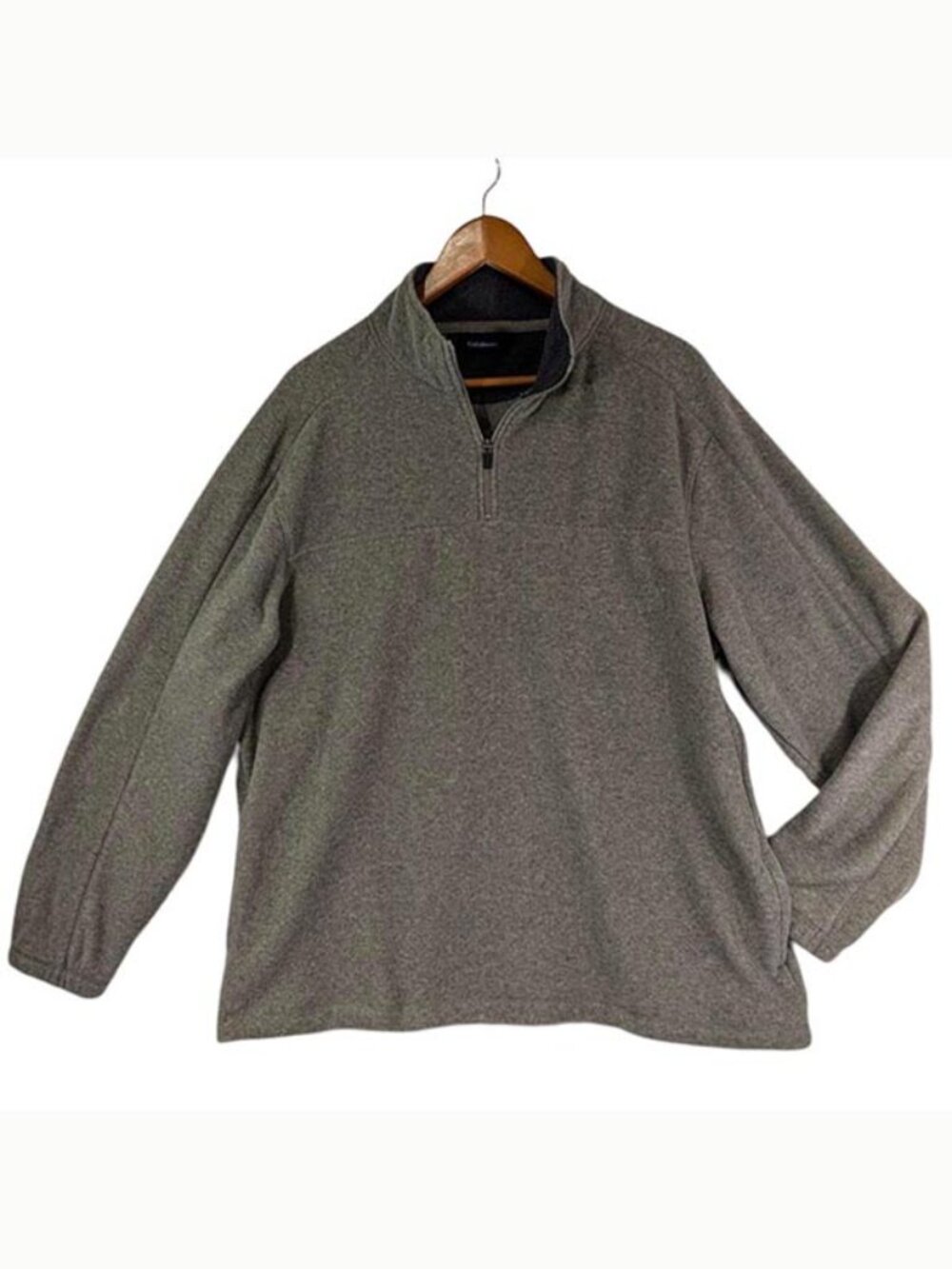 Croft & Barrow Quarter Zip Pullover Sweater‎ Mens Large Brown Gray Long Sleeve